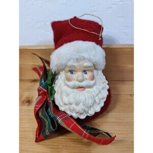 VINTAGE Santa Shelf Sitter Table Decor Mera Vic 5" Ornament Ceramic Face